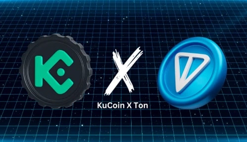 Logo of Kucoin and Ton Blockchain