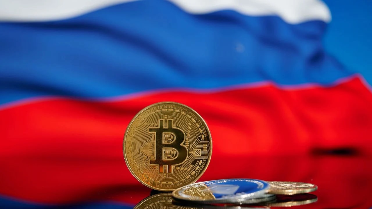 Image showing crypto and Russian flag