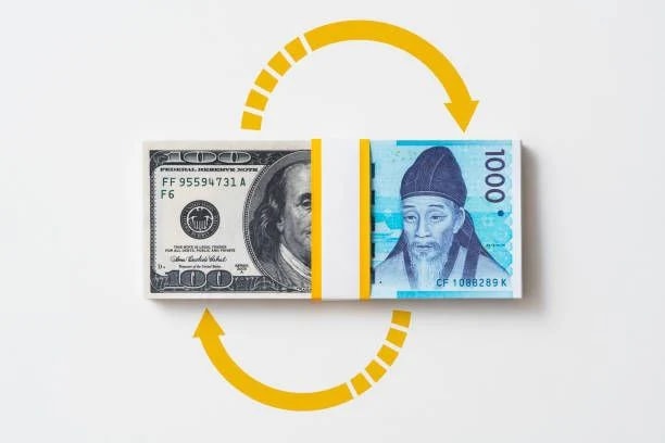 Creative image of Korean Currency and US Dollar combined