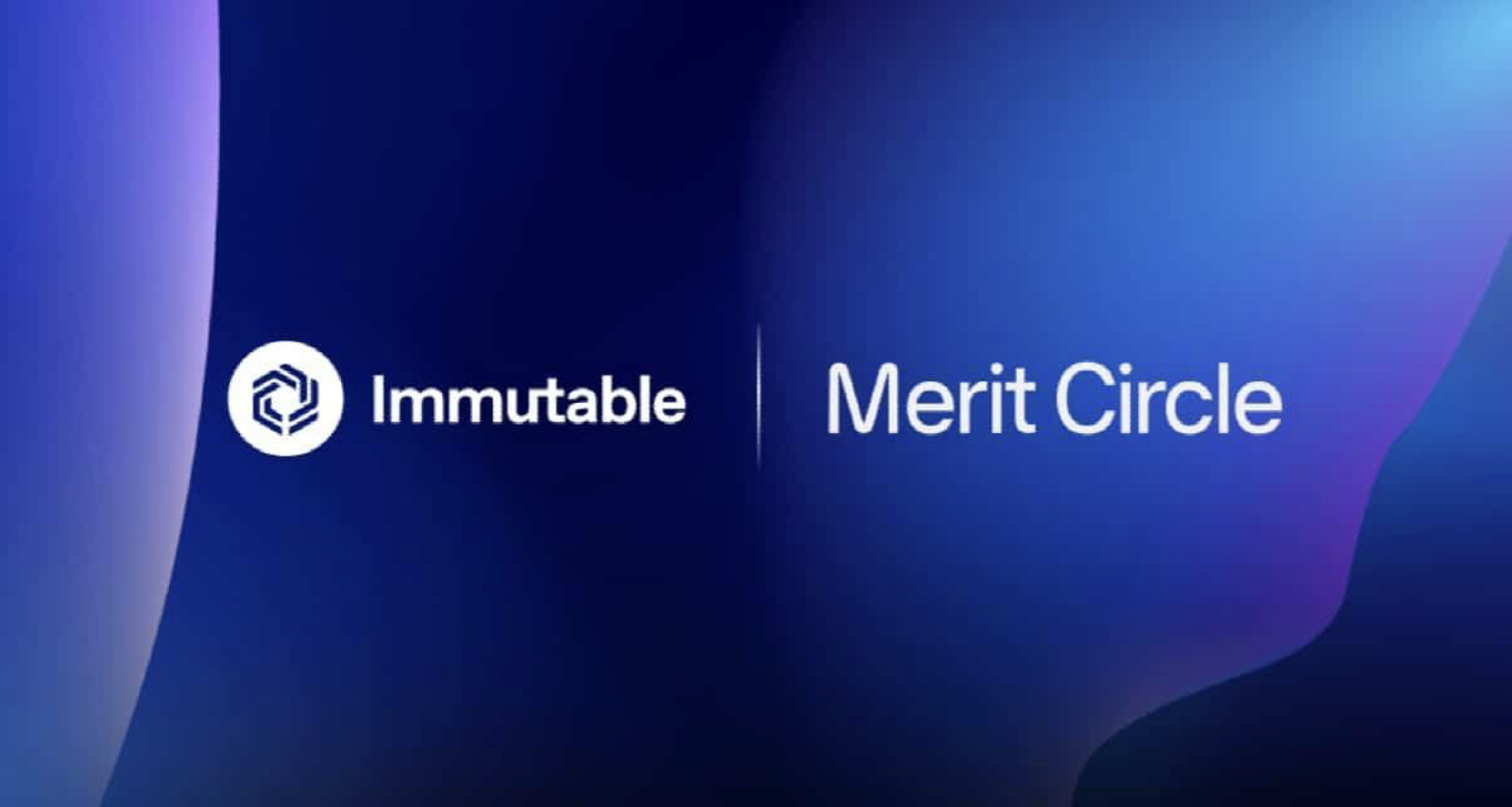 A poster containing logo of Immutable and Merit Circle both