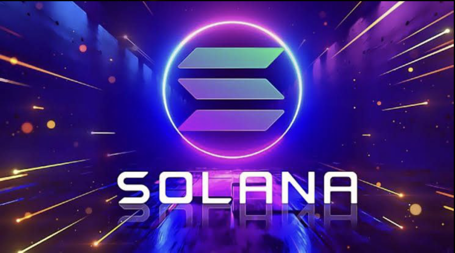 Solana logo in a futuristic way, Purple and blue gradient