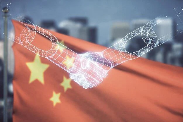 Chinese Flag and Connecting Technology