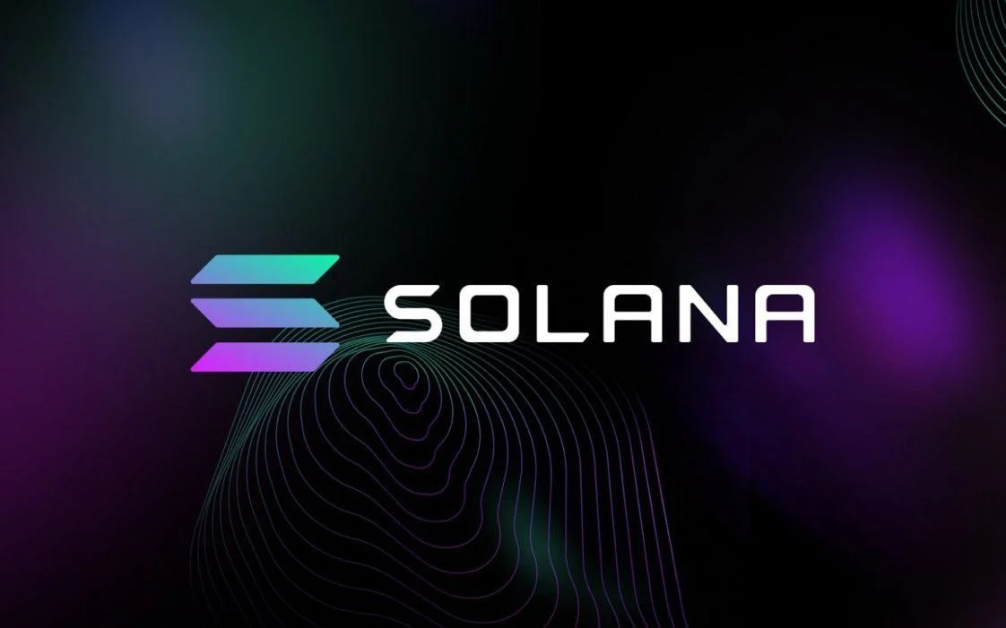 Solana logo with black and purple background