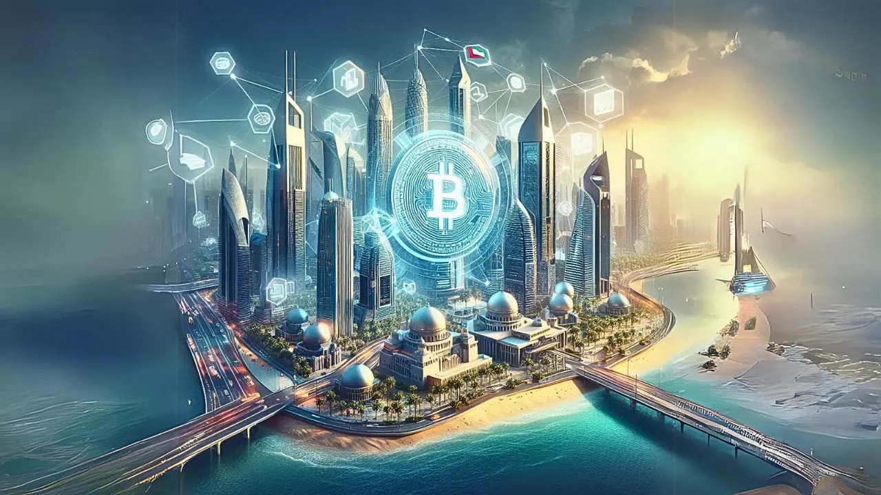 UAE City and Bitcoin Wallpaper