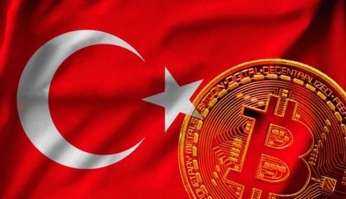 Turkey Flag with Bitcoin