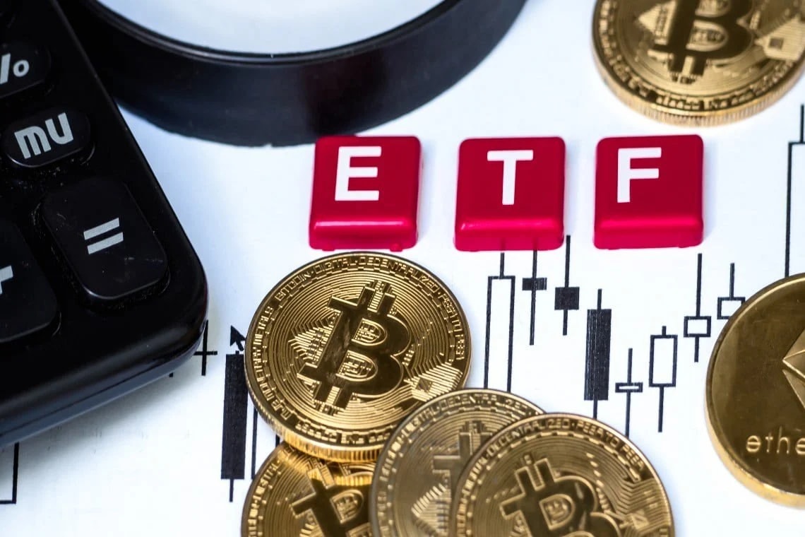 Bitcoin ETF image with with background