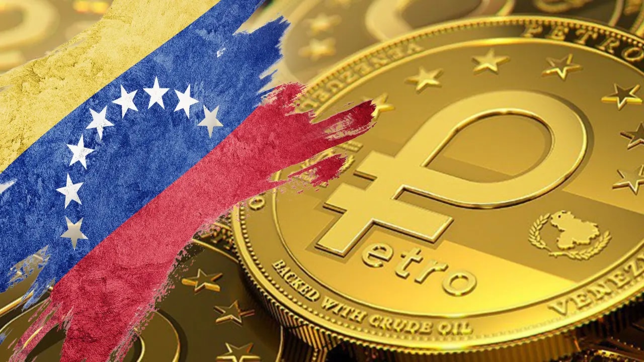 Image of Petro crypto and Venezuela flag