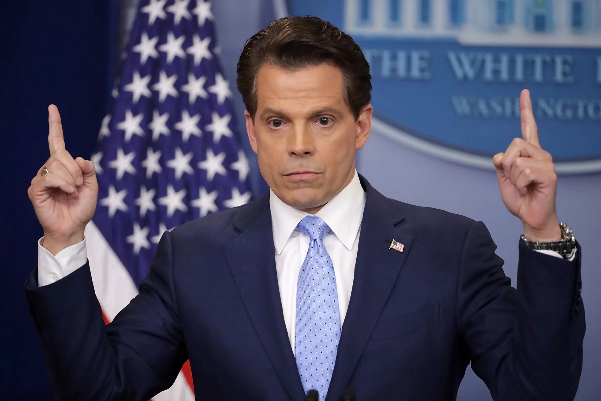 Anthony Scaramucci, founder of SkyBridge wearing a blue suit