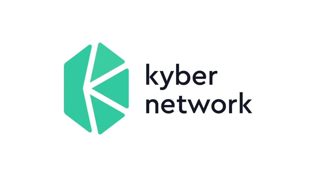 Kyber network logo green logo with black text and white background