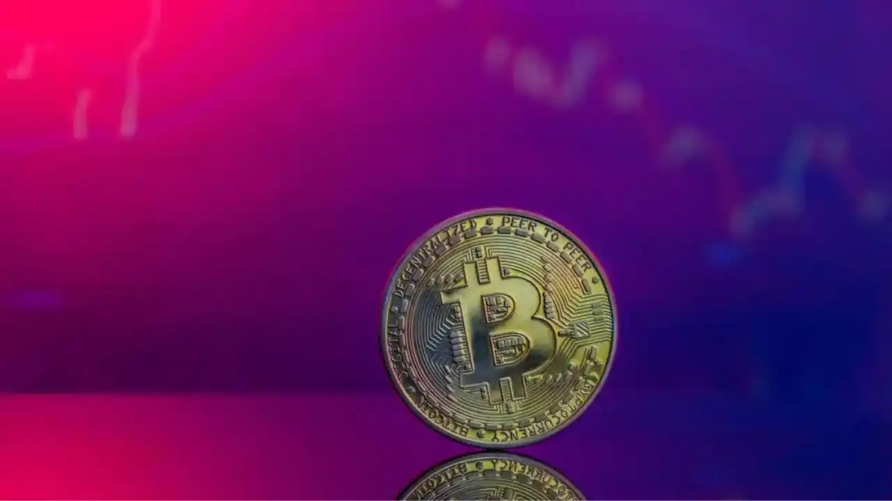 Bitcoin Logo with RGB Background