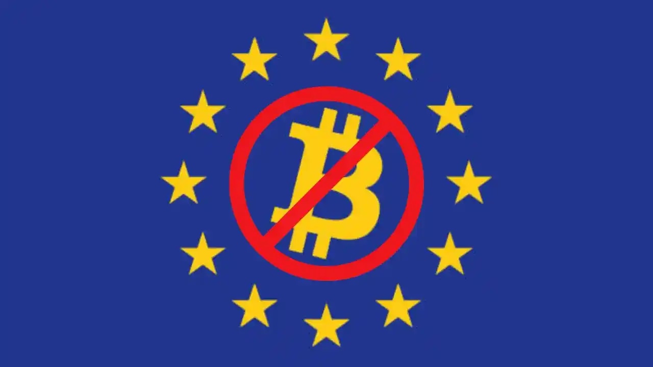 An image showing bitcoin is not allowed or illegal