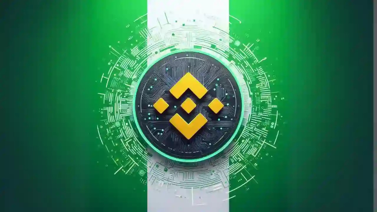 Binance logo and Nigerian flag