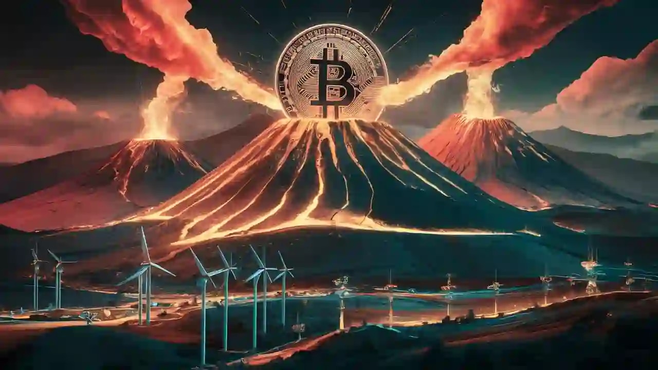 Bitcoin Explosion from volcano