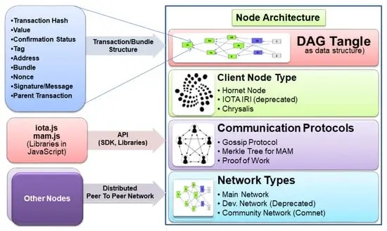 A sketch showing the DAG node architecture of IOTA.