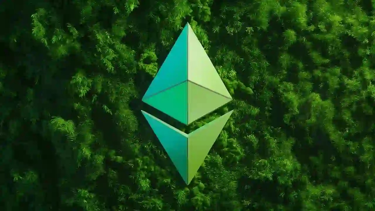 Ethereum Logo in between Forest and Trees