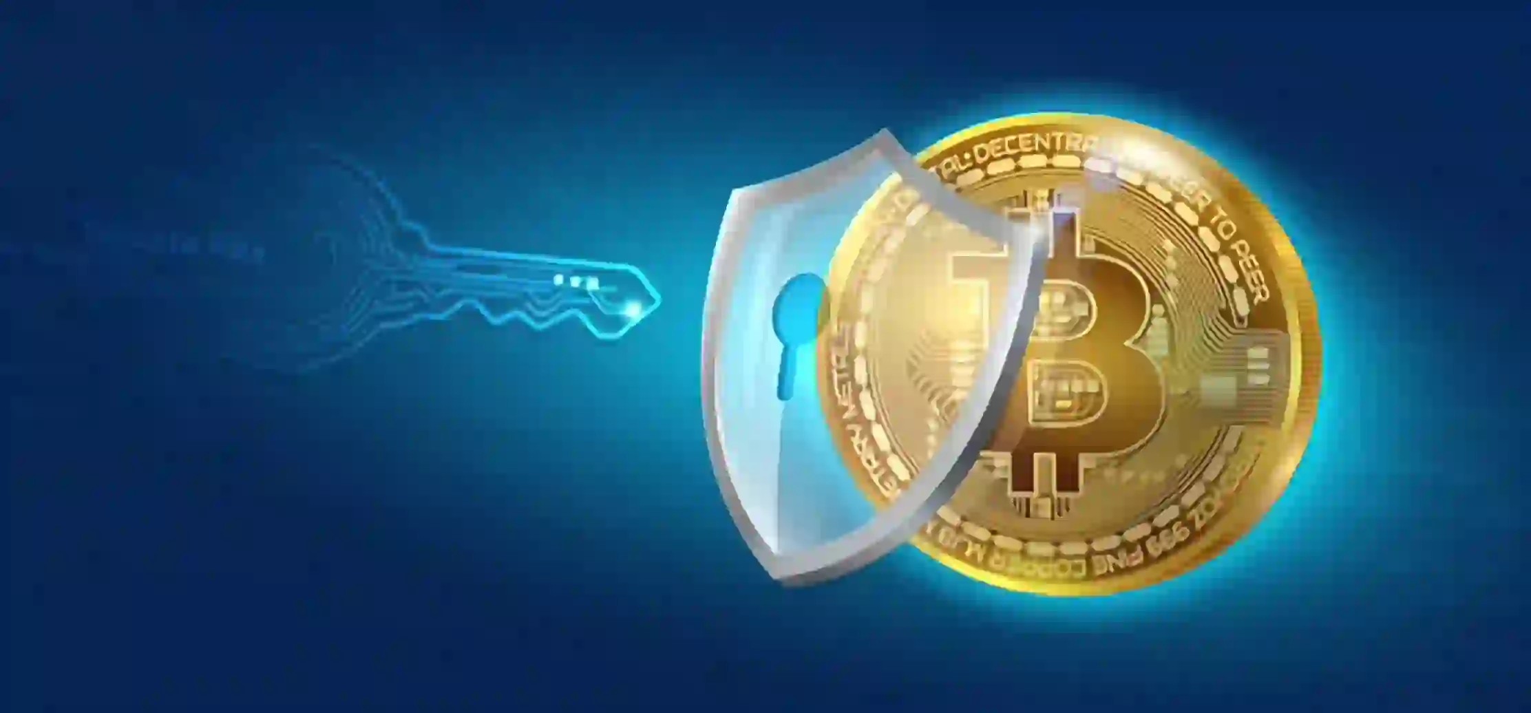 An image showing shield is protecting your bitcoin