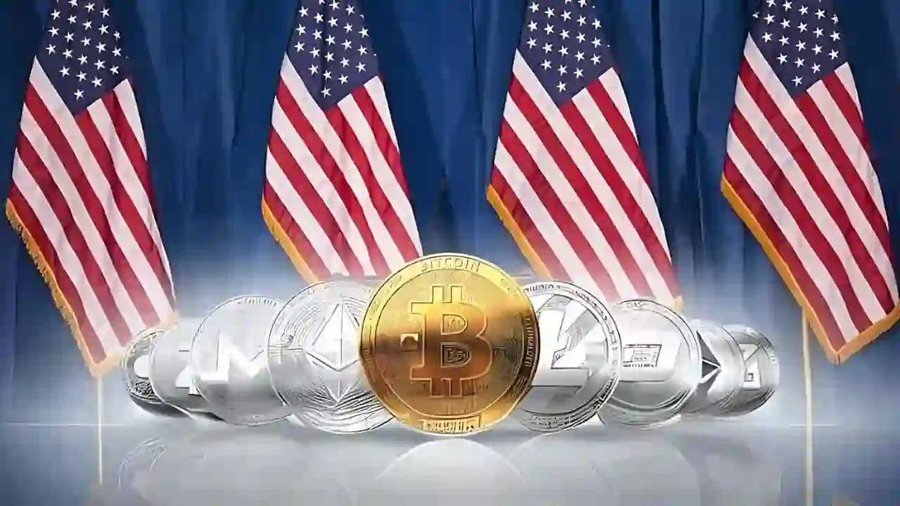 US Flag with Bitcoin Logo