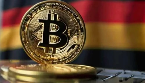 German flag and Bitcoin