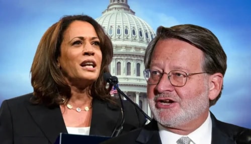 Kamala Harris and Gary Peters