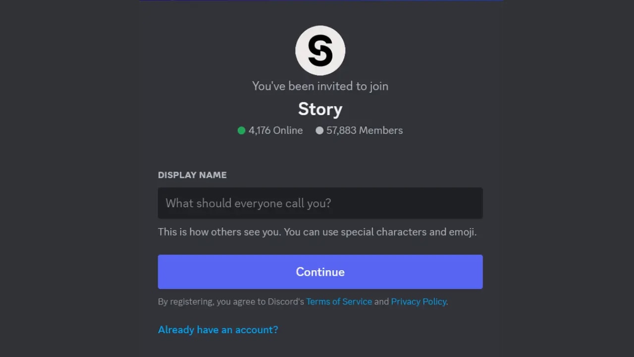 Discord join page of Story Protocol