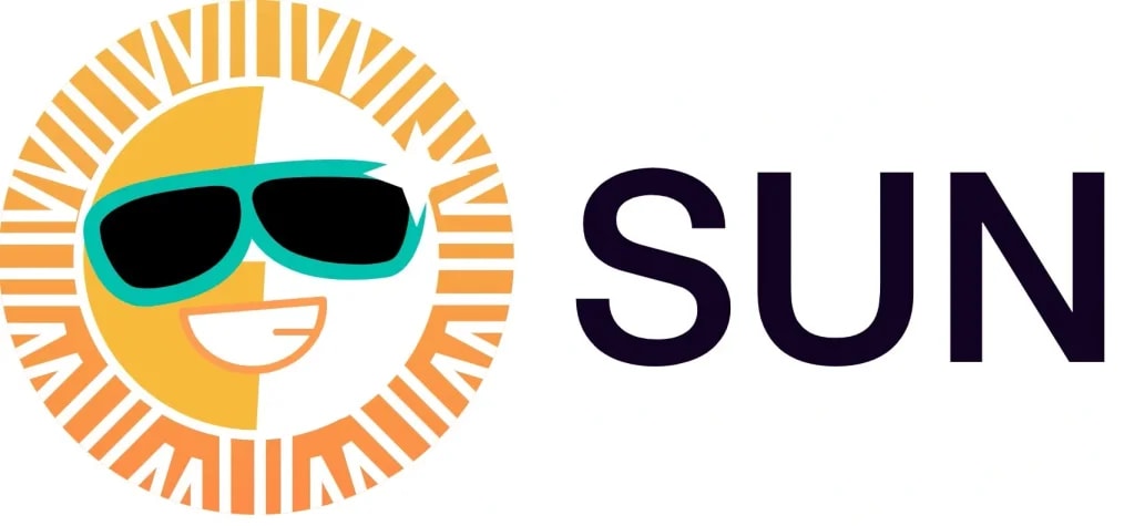 A picture showing SUN token as the Sun smiling and wearing eyeglasses.