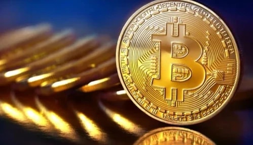 Image of golden Bitcoin