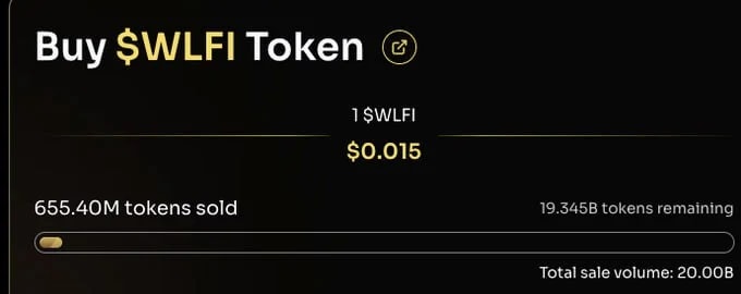 Total sale volume of $WLFI token