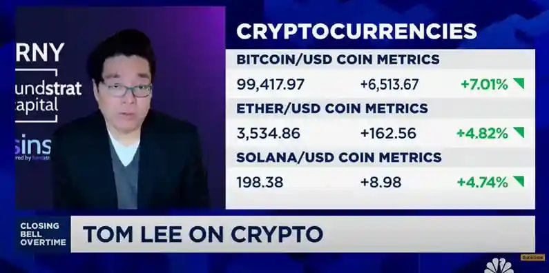 Image from CNBC News showing Tom Lee