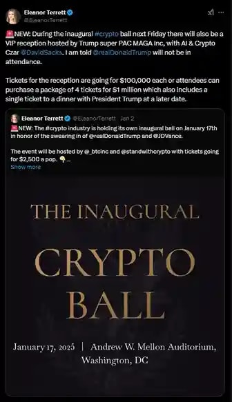 Tweet announcement for Crypto Ball