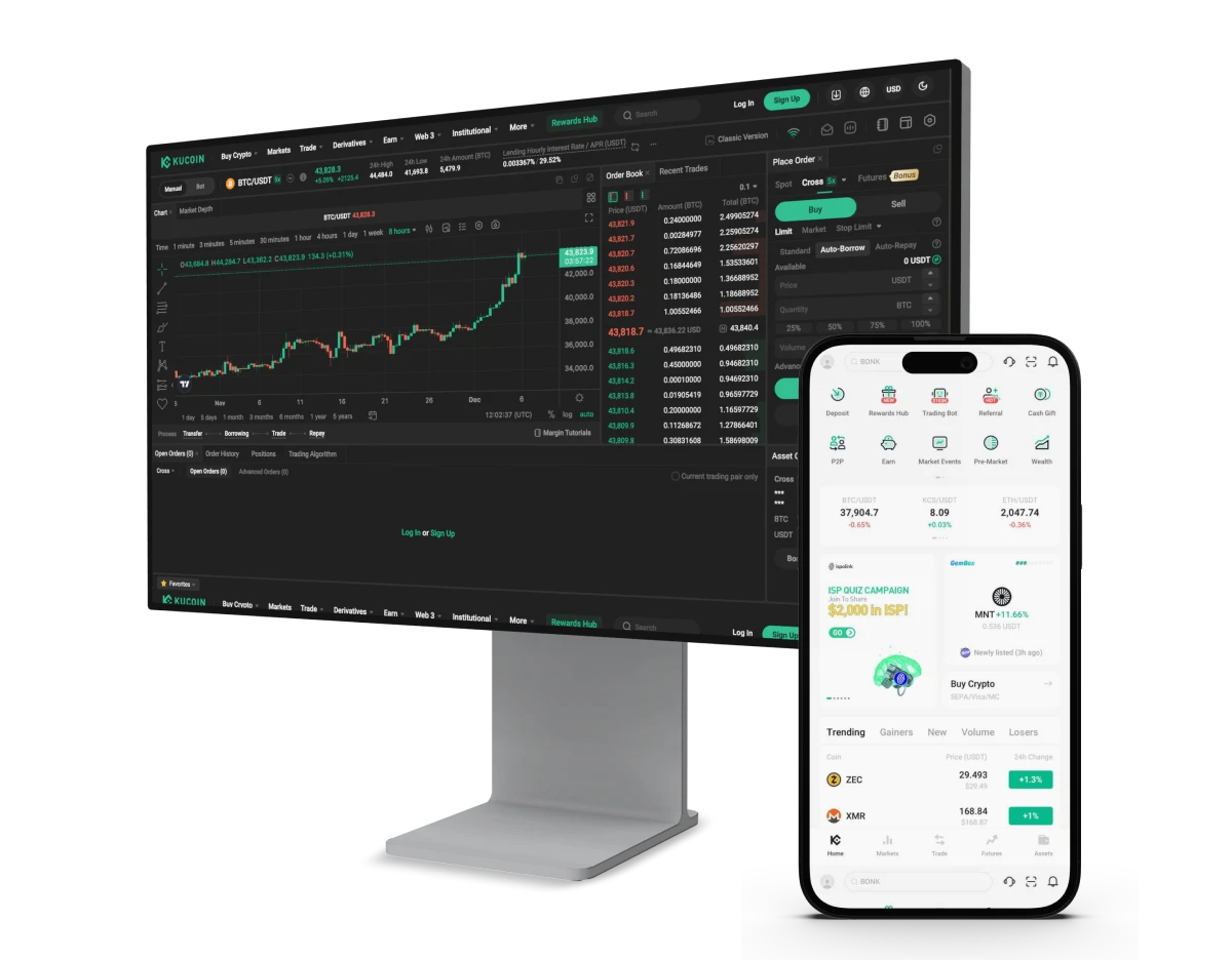 KuCoin desktop and mobile application