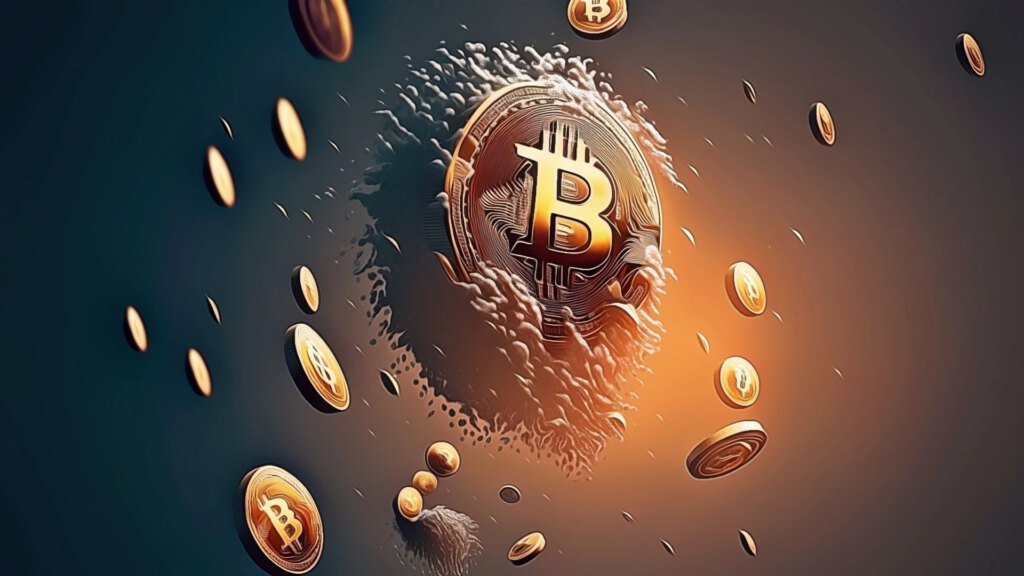 Bitcoin (BTC) Coin Melting Cool Bitcoin Background