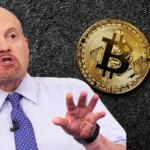 Jim Cramer wearing White shirt and blue tie