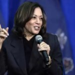 Kamala Harris giving a speech