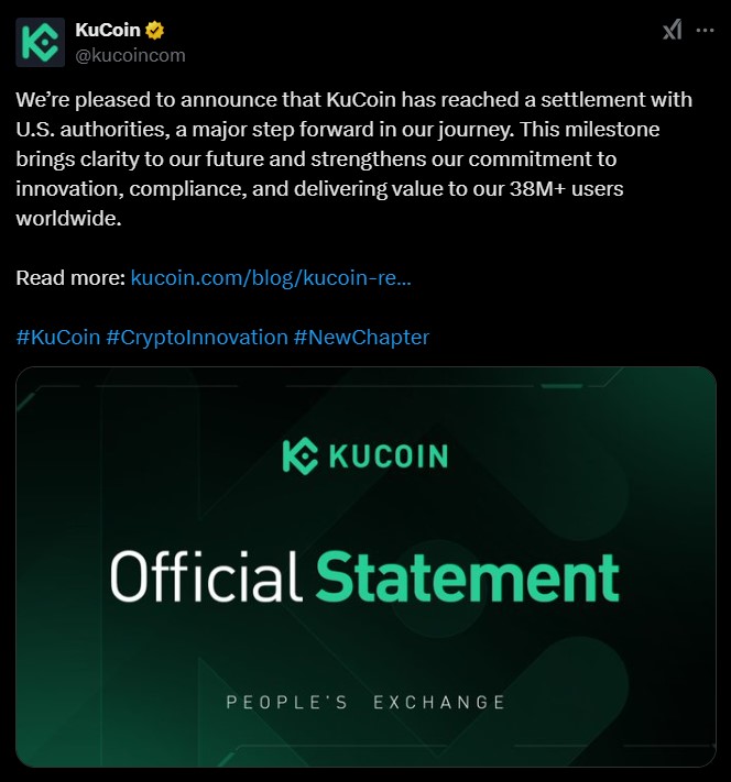 KuCoin commits to stronger compliance measures.