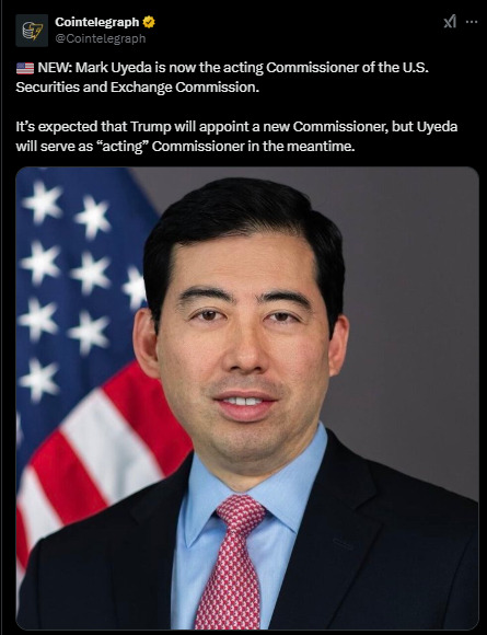 Mark Uyeda Becomes Acting SEC Commissioner