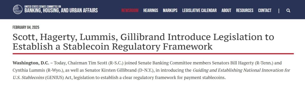 Key senators advocate for stablecoin rules.