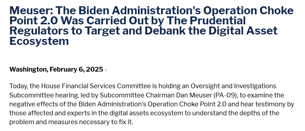 Biden’s Operation Choke Point 2.0 Hearing