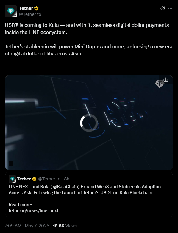 Tether and Line Partner for Future Finance