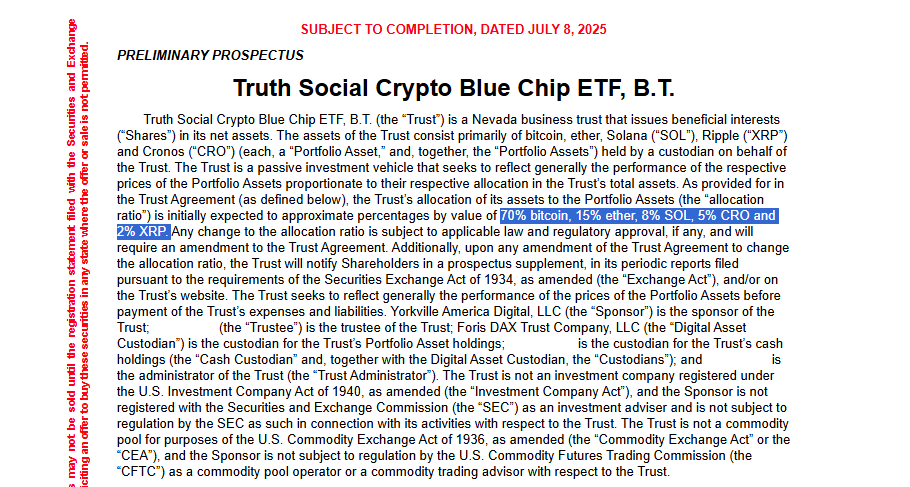 SEC approval pending for Trump media ETF launch.