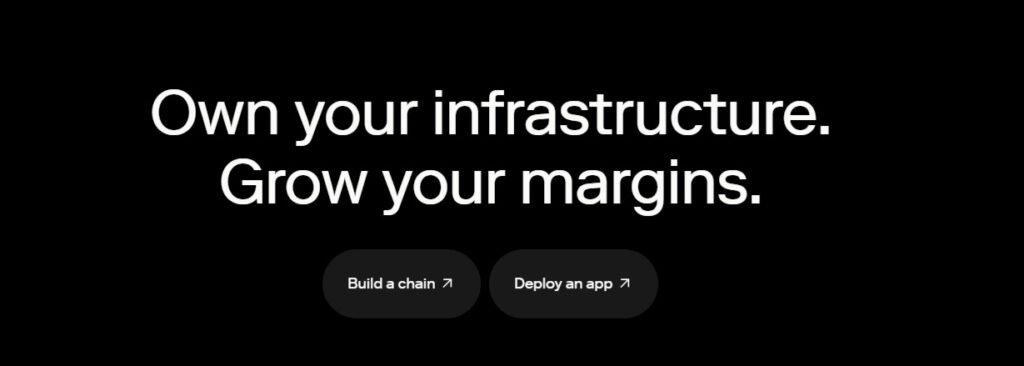 A screenshot from OP front page showing its MOTTO: "own your infrastructure."