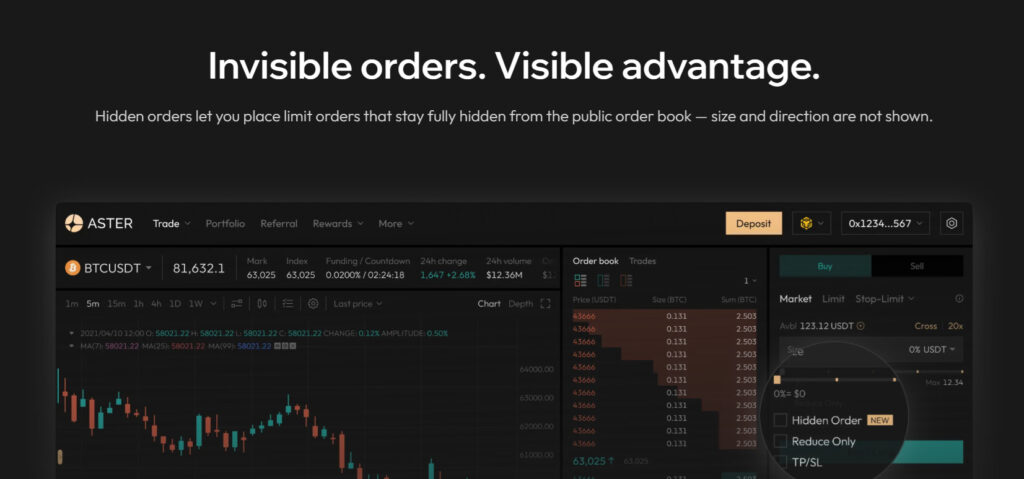 A screenshot from the website showing how Invisible orders works.